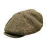 Small square Harris tweed bakerboy cap